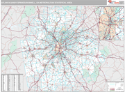 Atlanta-Sandy Springs-Roswell Wall Map Premium Style